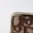Christian Dior Trotter Canvas Pouch Brown Gold Auth 179495-3