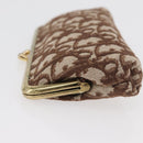 Christian Dior Trotter Canvas Pouch Brown Gold Auth 179495-6