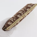 Christian Dior Trotter Canvas Pouch Brown Gold Auth 179495-7