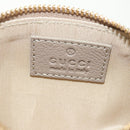 GUCCI GG Emblem Key Pouch Leather Beige Gold 815891 Auth 179515V-17
