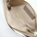 GUCCI GG Emblem Key Pouch Leather Beige Gold 815891 Auth 179515V-10