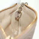GUCCI GG Emblem Key Pouch Leather Beige Gold 815891 Auth 179515V-18
