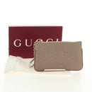GUCCI GG Emblem Key Pouch Leather Beige Gold 815891 Auth 179515V-12