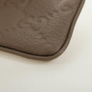 GUCCI GG Emblem Key Pouch Leather Beige Gold 815891 Auth 179515V-14