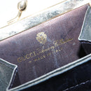 GUCCI GG Supreme Sherry Line Portemonnee PVC Goud Marineblauw Auth 179518A-10