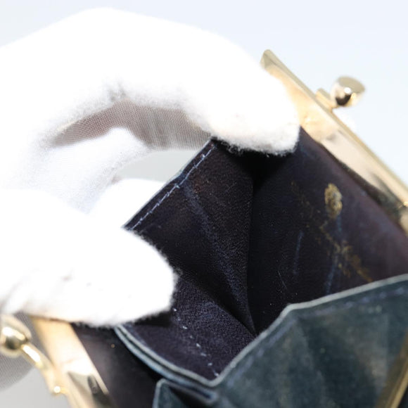 GUCCI GG Supreme Sherry Line Portemonnee PVC Goud Marineblauw Auth 179518A