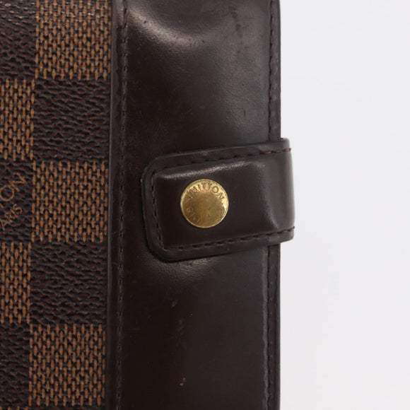 LOUIS VUITTON Damier Ebene Compact Zip Geldbörse N61668 LV Auth 179519