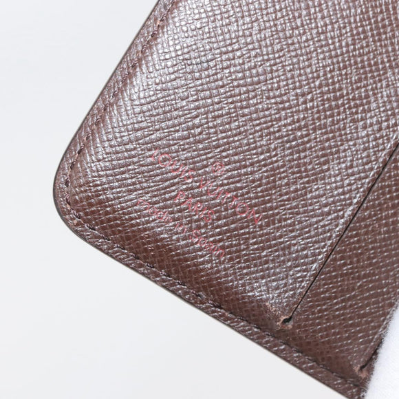 LOUIS VUITTON Damier Ebene Compact Zip Geldbörse N61668 LV Auth 179519