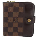 LOUIS VUITTON Damier Ebene Compact Zip Geldbörse N61668 LV Auth 179519-13