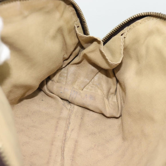 BOTTEGA VENETA INTRECCIATO Pouch Leder Braun Gold Auth 179520