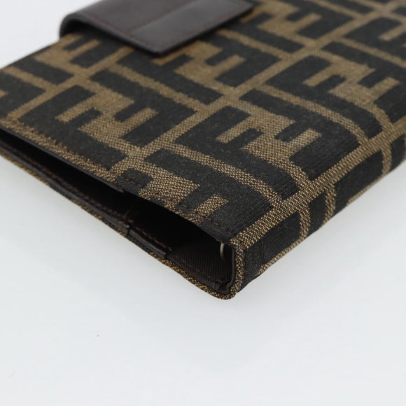 FENDI Zucca Canvas Tagesplaner Hülle Braun Schwarz Auth 179522A
