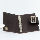 FENDI Zucca Canvas Tagesplaner Hülle Braun Schwarz Auth 179522A-8