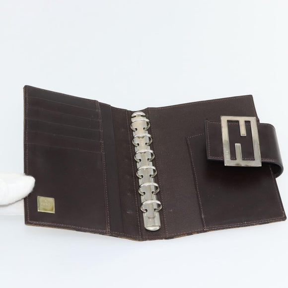 FENDI Zucca Canvas Tagesplaner Hülle Braun Schwarz Auth 179522A
