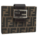 FENDI Zucca Canvas Tagesplaner Hülle Braun Schwarz Auth 179522A-1