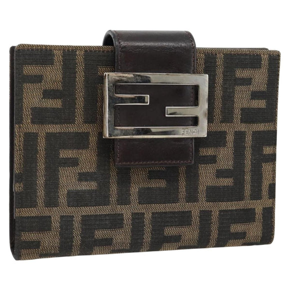FENDI Zucca Canvas Tagesplaner Hülle Braun Schwarz Auth 179522A