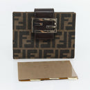 FENDI Zucca Canvas Tagesplaner Hülle Braun Schwarz Auth 179522A-12