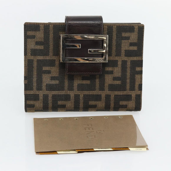 FENDI Zucca Canvas Tagesplaner Hülle Braun Schwarz Auth 179522A