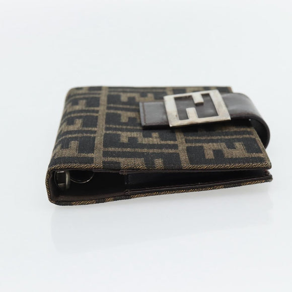 FENDI Zucca Canvas Tagesplaner Hülle Braun Schwarz Auth 179522A