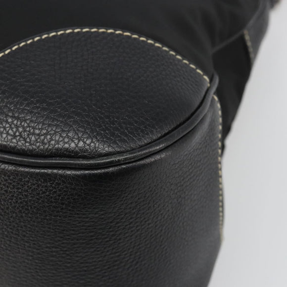 PRADA Shoulder Bag Nylon Leather Black Silver Auth 179529A