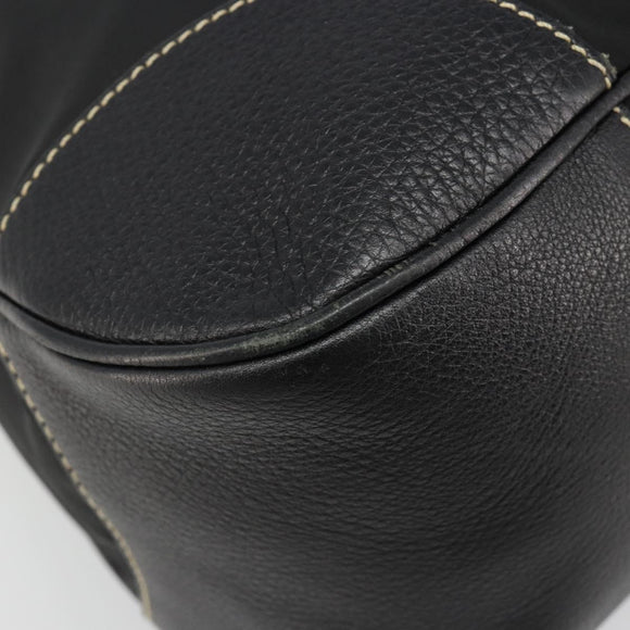 PRADA Shoulder Bag Nylon Leather Black Silver Auth 179529A