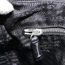 PRADA Shoulder Bag Nylon Leather Black Silver Auth 179529A-23