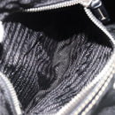 PRADA Shoulder Bag Nylon Leather Black Silver Auth 179529A-24
