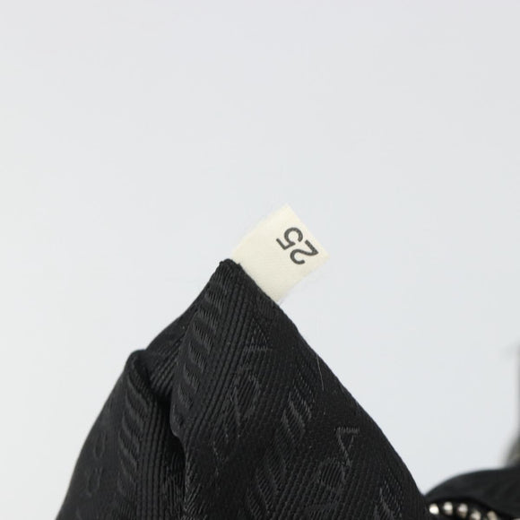 PRADA Shoulder Bag Nylon Leather Black Silver Auth 179529A