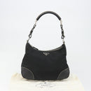 PRADA Shoulder Bag Nylon Leather Black Silver Auth 179529A-12