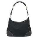 PRADA Shoulder Bag Nylon Leather Black Silver Auth 179529A-2