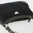 PRADA Shoulder Bag Nylon Leather Black Silver Auth 179529A-6