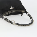 PRADA Shoulder Bag Nylon Leather Black Silver Auth 179529A-7