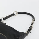 PRADA Shoulder Bag Nylon Leather Black Silver Auth 179529A-14