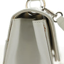 Salvatore Ferragamo Gancini Hand Bag PVC Leather 2way White Silver Auth 179530V-16