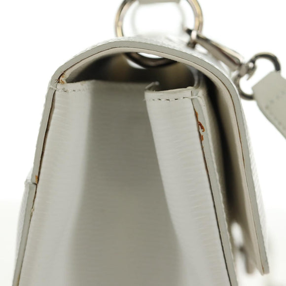 Salvatore Ferragamo Gancini Hand Bag PVC Leather 2way White Silver Auth 179530V
