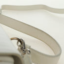 Salvatore Ferragamo Gancini Hand Bag PVC Leather 2way White Silver Auth 179530V-19