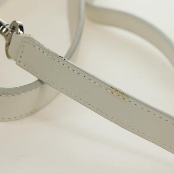 Salvatore Ferragamo Gancini Hand Bag PVC Leather 2way White Silver Auth 179530V