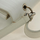 Salvatore Ferragamo Gancini Hand Bag PVC Leather 2way White Silver Auth 179530V-9