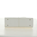 Salvatore Ferragamo Gancini Hand Bag PVC Leather 2way White Silver Auth 179530V-7