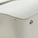 Salvatore Ferragamo Gancini Hand Bag PVC Leather 2way White Silver Auth 179530V-24