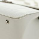 Salvatore Ferragamo Gancini Hand Bag PVC Leather 2way White Silver Auth 179530V-25