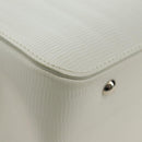 Salvatore Ferragamo Gancini Hand Bag PVC Leather 2way White Silver Auth 179530V-26