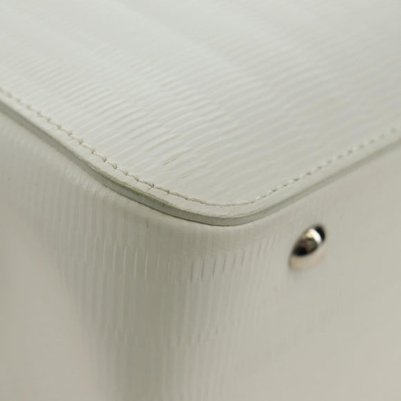 Salvatore Ferragamo Gancini Hand Bag PVC Leather 2way White Silver Auth 179530V