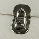 Salvatore Ferragamo Gancini Hand Bag PVC Leather 2way White Silver Auth 179530V-28