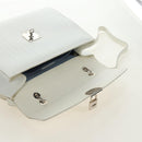 Salvatore Ferragamo Gancini Hand Bag PVC Leather 2way White Silver Auth 179530V-29