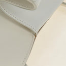 Salvatore Ferragamo Gancini Hand Bag PVC Leather 2way White Silver Auth 179530V-31