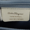 Salvatore Ferragamo Gancini Hand Bag PVC Leather 2way White Silver Auth 179530V-11