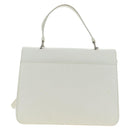 Salvatore Ferragamo Gancini Hand Bag PVC Leather 2way White Silver Auth 179530V-2
