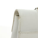 Salvatore Ferragamo Gancini Hand Bag PVC Leather 2way White Silver Auth 179530V-15