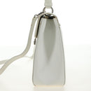 Salvatore Ferragamo Gancini Hand Bag PVC Leather 2way White Silver Auth 179530V-4