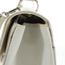 Salvatore Ferragamo Gancini Hand Bag PVC Leather 2way White Silver Auth 179530V-5